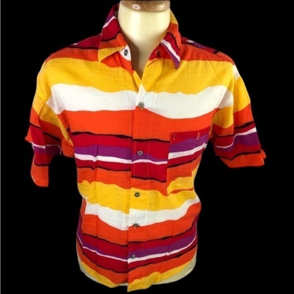 Virgin Key West multicolored Size B 45” chest Hand Made Island Shirt in EUC